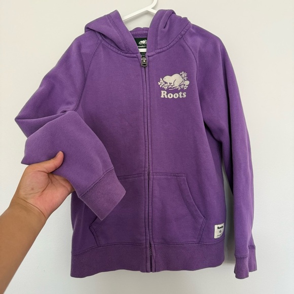 Roots Purple Full-Zip Hoodie Sweatshirt - Picture 1 of 2